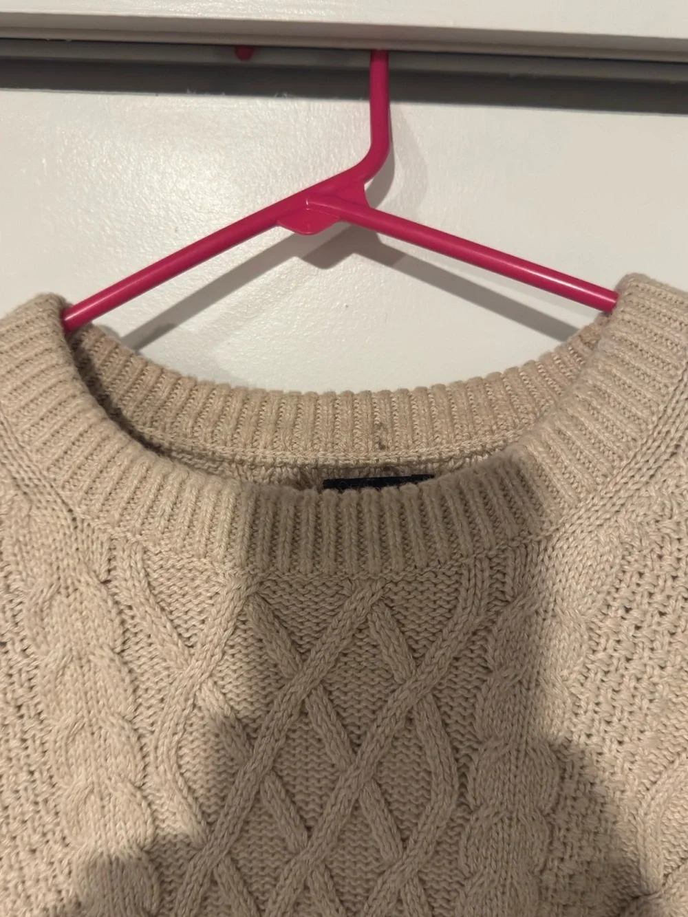 J. Crew Cream Cable Knit Crewneck Sweater